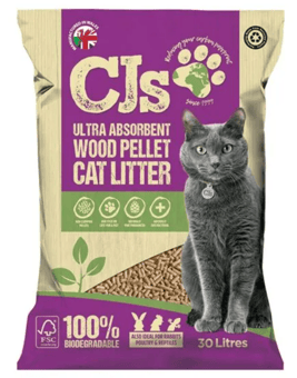 picture of CJ's Premium Wood Pellet Cat Litter 30L - [CMW-CJCL00]