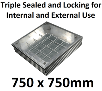picture of Triple Sealed and Locking for Internal and External Use - Recessed Aluminium Cover - 750 x 750mm - [EGD-TSL-60-7575]