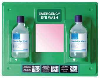 picture of Blue Dot Eye Wash Station Green With Mirror - [CM-30EWST21]