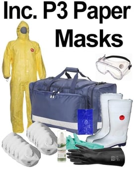 picture of PROFESSIONAL Value Ebola Clean Up Safety Kit In Spacious Work Bag - With 10x P3 Paper Masks - IH-EBOLAKIT-VALUE