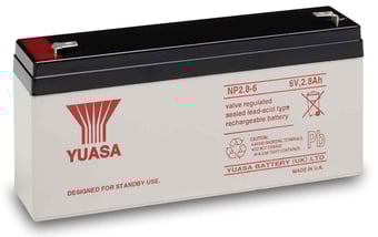 picture of YUASA NP2.8-6 20HR Valve Regulated Lead Acid Battery - 6V 2.8Ah - [BRH-SLAYUANP2.8-6]