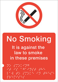 picture of Braille No Smoking, Against the Law to Smoke Sign - [AS-PR518]