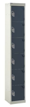picture of QMP Standard Locker - 6 Compartment - Dark Grey Doors - 1800H x 300W x 300D mm - [QM-LS1830306KXX]