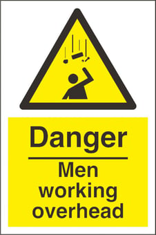 Picture of Danger Men Working Overhead Sign - 200 x 300Hmm - Rigid Plastic [AS-WA81-RP]