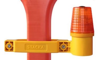 Picture of WHI Safe Guard - Stacka Barrier Safety Lamp - Retrofits All Types of Existing Roadway Barriers  - [WH-SBLY-1403.S]