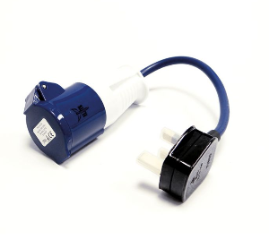 picture of Fly Lead - 13 amp Plug 240v to 16 amp Coupler - 1.5mm 3 Core Blue Cable - [HC-FL13]