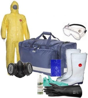 Picture of PROFESSIONAL Economy Ebola Clean Up Safety Kit In Spacious Work Bag - With Half Mask - IH-EBOLAKIT-HM-ECO