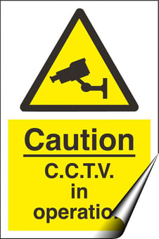 picture of Caution C.C.T.V. in Operation Sign LARGE - 400 x 600Hmm - Self Adhesive Vinyl - [AS-WA101-SAV]