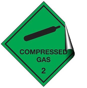 picture of Hazchem & Transport Labels - Compressed Gas - 100 X 100Hmm - Self Adhesive Vinyl - [AS-DA23-SAV]