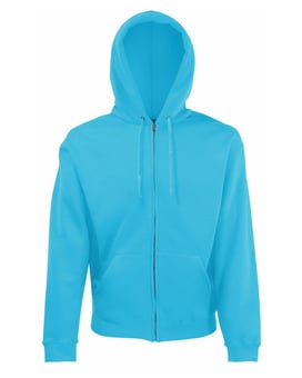 Picture of Fruit Of The Loom Zip Through Hooded Azure Blue Sweatshirt - BT-62062-AZBLUE