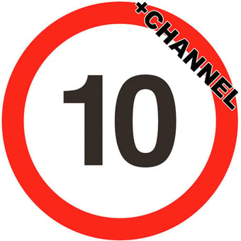 picture of Traffic 10mph Sign With Fixing Channel - FIXING CLIPS REQUIRED - Class 1 Ref BSEN 12899-1 2001 - 450mm Dia - Reflective - 3mm Aluminium - [AS-TR9-ALUC]