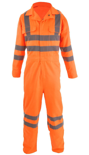 picture of Value Orange Hi Vis 280 Gram Coverall -  Poly-Cotton Fabric - EN471 Class 3 Rail-track GO/RT 3279 - BI-154