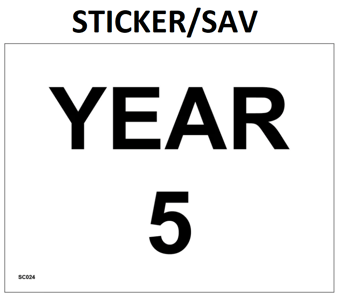 picture of SC024 Year 5 Wall Door Plaque Guide Sign Sticker/Sav - PWD-SC024-SAV - (LP)