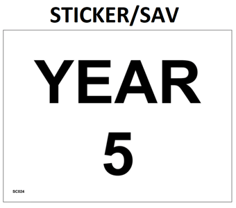 picture of SC024 Year 5 Wall Door Plaque Guide Sign Sticker/Sav - IH-YEAR05-SAV - (LP)