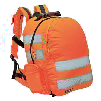 picture of Portwest - Rail Quick Release Orange Hi-Vis Rucksack - [PW-B904]