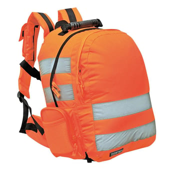 picture of Portwest - Rail Quick Release Orange Hi-Vis Rucksack - [PW-B904]