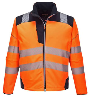 Picture of Portwest - Orange/Navy PW3 Hi-Vis Softshell Jacket - PW-T402ONR