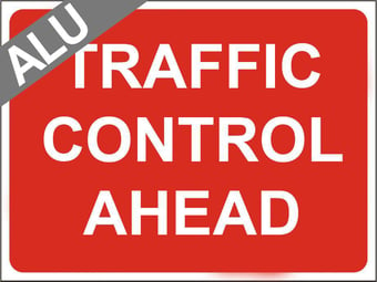 picture of Temporary Traffic Signs - Traffic Control Ahead - Class 1 Ref BSEN 12899-1 2001 - 600 x 450Hmm - Reflective - 1mm Aluminium - [AS-ZT4-ALU]