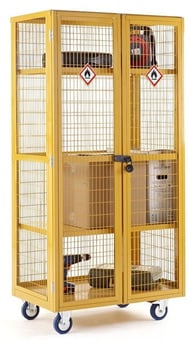 Picture of QMP Hazardous Boxwell Trolley With Doors - Steel - 1955H x 900W x 600D mm - [QM-XD199060HZMY] - (LP)