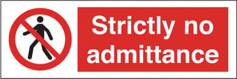 picture of Strictly No Admittance Sign - 300 X 100Hmm - Rigid Plastic - [AS-PR55-RP]