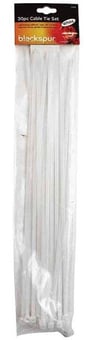 picture of Pack of 30 Self Locking White Cable Ties - 15 Inch x 4.8mm - [BB-CH106]