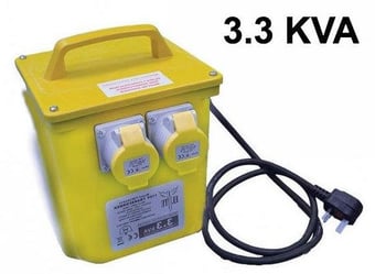 picture of Elite 3.3 KVA STEP DOWN Site Yellow Transformer - From 240v Mains Electricity to110v - 2x16A Outlets - [HC-T3KVA2X16]