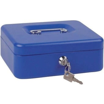 picture of Large Blue Cash Box - Steel Structure - 25CM Wide - [AF-BLUEB25]