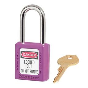 Picture of Purple Zenex&trade; Thermoplastic Safety Padlock - Tall Shackle - Keyed Alike - [MA-410KAPRP]