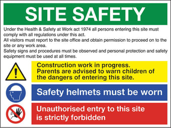 picture of Site Safety / Children / Helmets / Entry Sign - 800 X 600Hmm - Fluted Correx 4mm - [AS-CX15-FC]