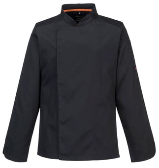 picture of Portwest Chefswear - MeshAir Pro Long Sleeved Jacket - Black - PW-C838BKR