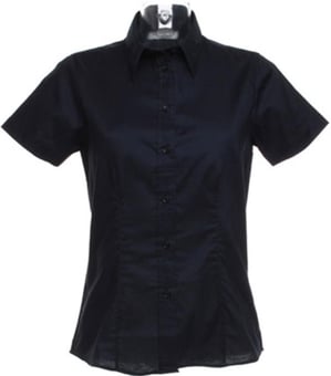 picture of Kustom Kit Ladies Short Sleeved Shirt - French Navy Blue - BT-KK360-FN