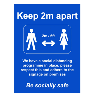 picture of Keep 2m Apart Social Distancing Entrance Sign - FMX - 600 x 800mm - [CI-STP133] - (DISC-X)