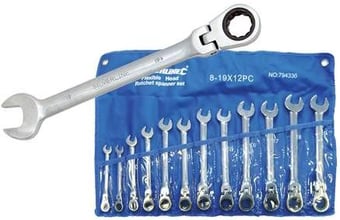 picture of Flexible Head Ratchet Spanner Set 12pcs - [SI-794336]