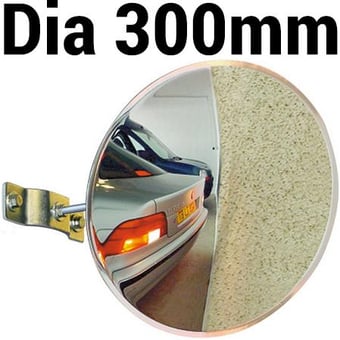 picture of DRIVEWAY EXIT AND PARKING ASSISTANCE TRAFFIC MIRROR - Polymir - Dia 300mm - 3 Year Guarantee - [VL-103ESP]