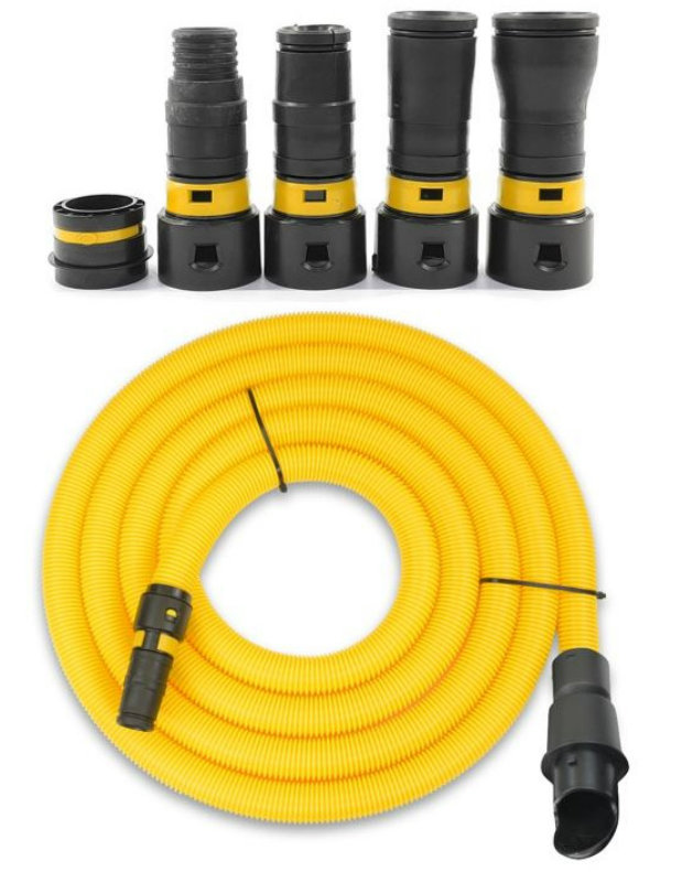 picture of V-TUF 5M HiViz Yellow Hose & 4pcs Power Tool Adaptor Kit For StacVac - [VT-VTM416]