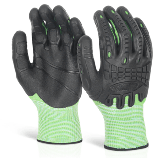 picture of Glovezilla Cut Resistant Fully Coated Impact Green Glove - BE-GZ62G