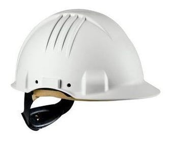 picture of 3M - High Heat White Polyamide with Glass Fibre Helmet - Ratchet - Dielectric 440v - [3M-G3501M–VI]