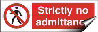 Picture of Strictly No Admittance Sign - 300 X 100Hmm - Self Adhesive Vinyl - [AS-PR55-SAV]