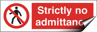 picture of Strictly No Admittance Sign - 300 X 100Hmm - Self Adhesive Vinyl - [AS-PR55-SAV]