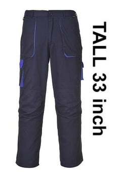 picture of Portwest -  Texo Contrast Trouser - Navy Blue - Tall Leg - 245g - PW-TX11NAT - (DISC-R)