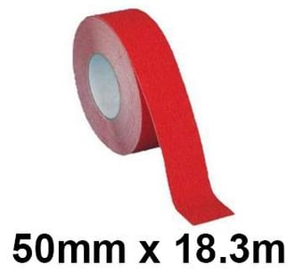 picture of Red Anti-Slip Self Adhesive Tape - 25mm x 18.3m - [EM-0777RD50X18]