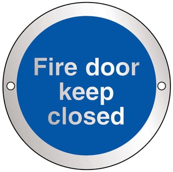 Picture of Fire Door Keep Closed - BS5499 Part 1 & 5 - 75mm Dia - Aluminium - [AS-SAT31-ALU]