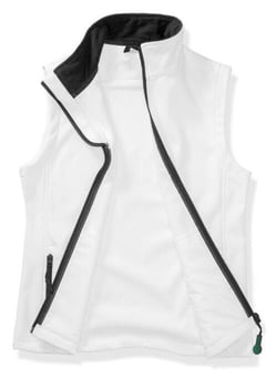 picture of Result Core Men's Printable Softshell Bodywarmer with Recycled Fleece Inner - White/Black - BT-R232M-WHIBLK