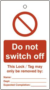 Picture of Spectrum Lockout tags - Do not switch off - (Single sided 10 pack) - SCXO-CI-LOK100