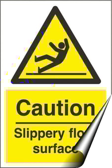 Picture of Caution Slippery Floor Surface Sign LARGE - 400 x 600Hmm - Self Adhesive Vinyl - [AS-WA40-SAV]