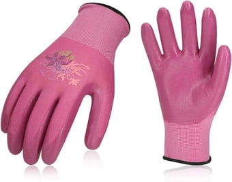 picture of VGO Ladies Nitrile Coating Gardening Work Gloves - Purple - LBS-NT2110-P