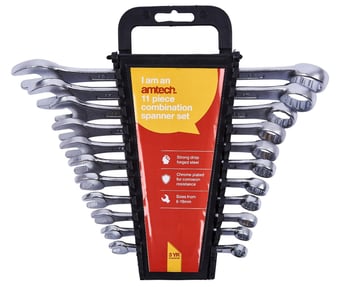 picture of Amtech 11 Piece Combination Spanner Set with Storage Rack - [DK-K0425]