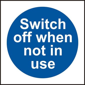 picture of Spectrum Switch off when not in use – SAV 100 x 100mm - SCXO-CI-11352