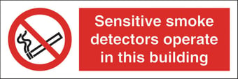 Picture of Smoke Detectors Operate in Building Sign - 300 X 100Hmm - Rigid Plastic - [AS-PR318-RP]