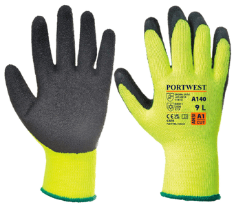 picture of Portwest A140 Thermal Grip Glove Latex Black - PW-A140BKR